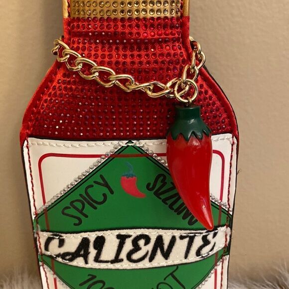 NWT ALDO Saucy Hot-Sauce Crossbody Bag - Black & Red - Picture 9 of 14